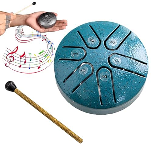 Buddha Stones ミニスチールタングドラム、3 インチサウンドヒーリングドラムキット、6 ノートの安心ドラム、ヨガ瞑想、キャンプ、音楽啓蒙に最適 (Color : Star Green 2)