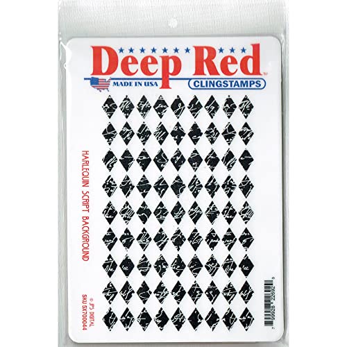 Script de timbre Harlequin rouge profond pour carterie créative et scrapbooking