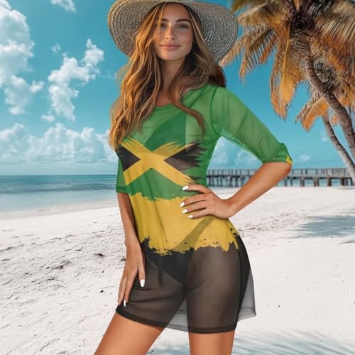 Swimsuit Coverup for Women Plus Size Mesh Sheer Cover Up Swimwear3