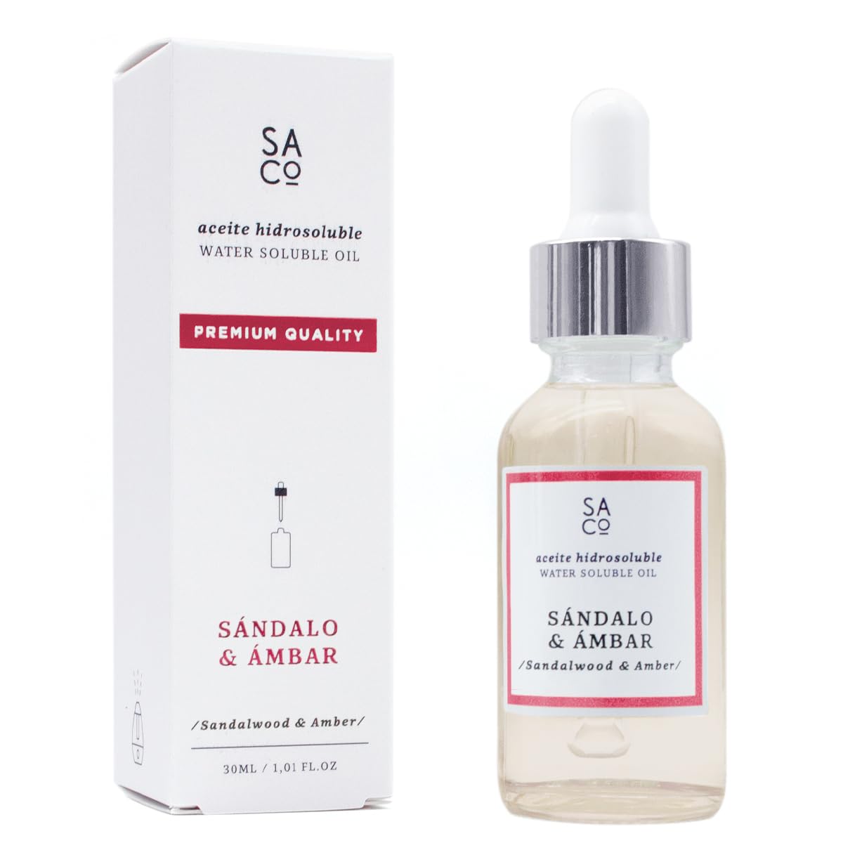 SEAL AROMAS Aceite hidrosoluble Premium SÁNDALO & AMBAR 30ml para humidificadores
