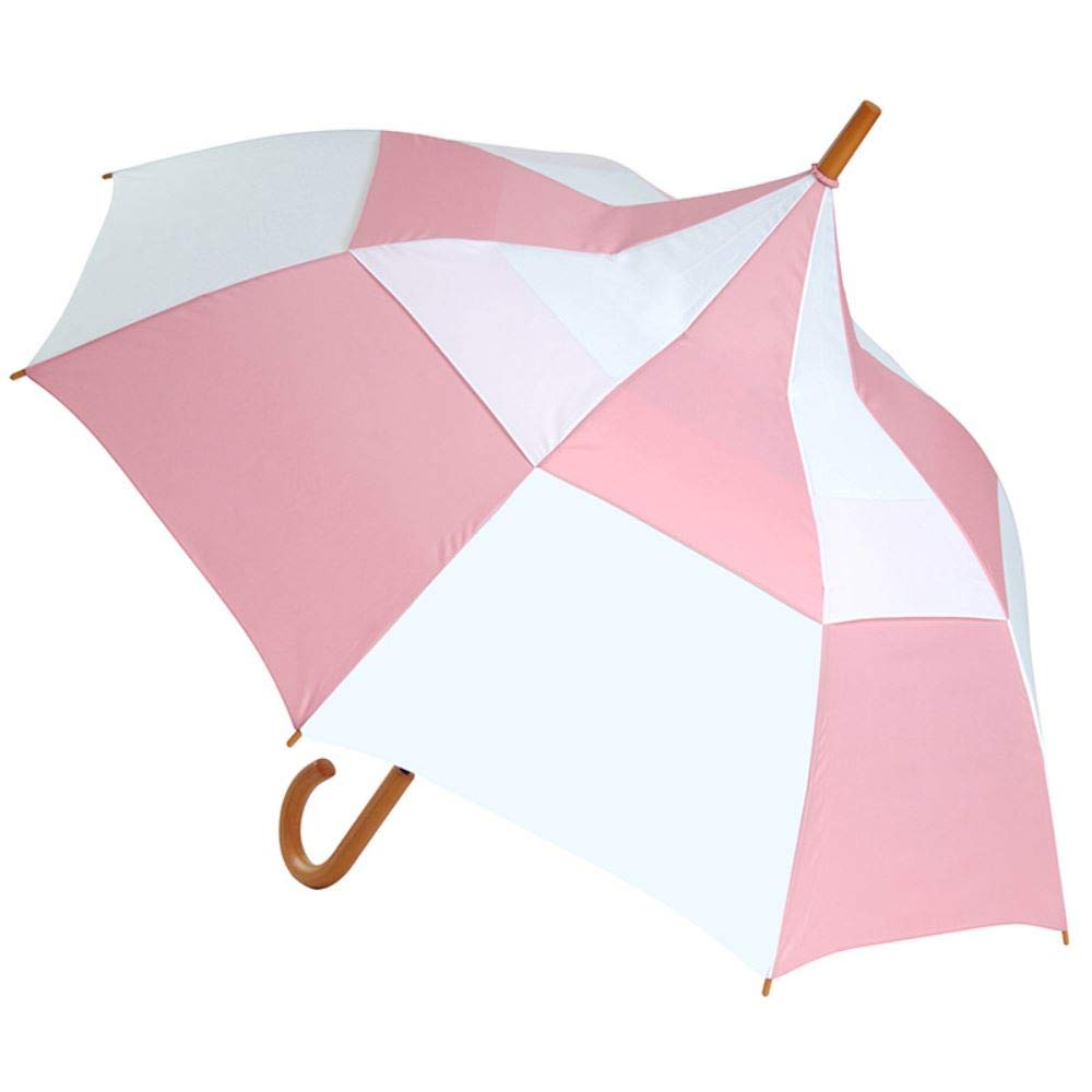 Ladies Windproof Golf Large Brolly | Womens Large Sport Umbrella | Lightweight Waterproof Sports Umbrella | Pink and White Golfing Umbrellas | Golfing Umbrella For Ladies | Pagoda Umbrella