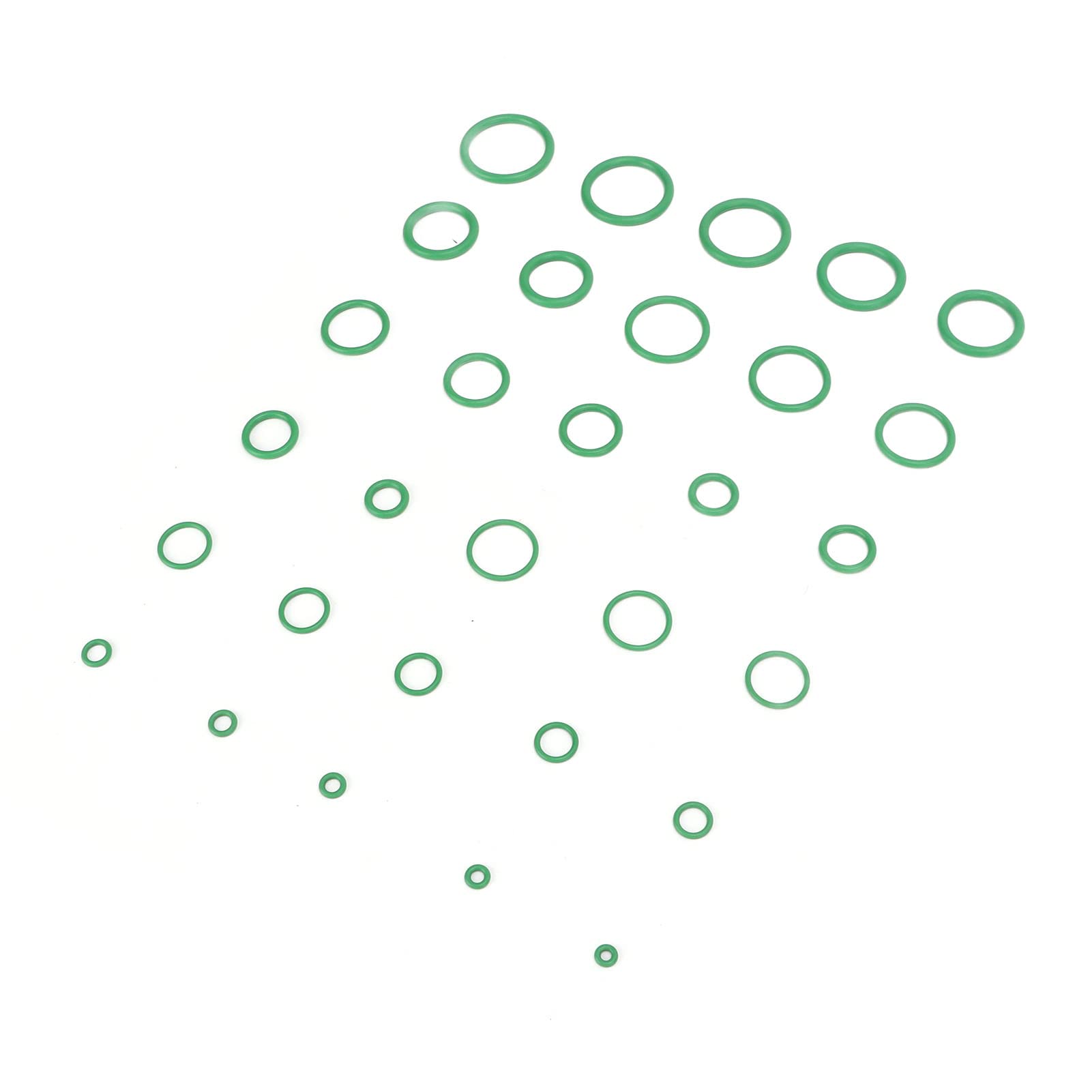 Juego de juntas tóricas, 375 piezas, surtido de juntas de goma verde, juego de arandelas de sellado universales para reparación de aire acondicionado y plomería automotriz