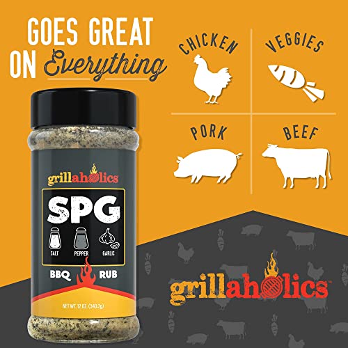 Grillaholics Spg Seasoning Bundle - Includes Our Standard Salt Pepper Garlic Seasoning & Spg + Butter Rub #TOP3