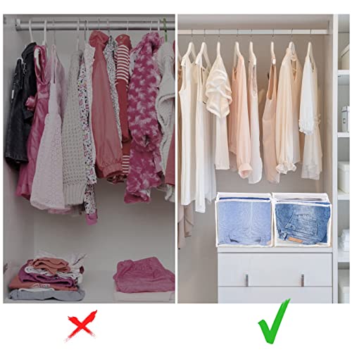 Image of MBW Wardrobe Clothes Organizer Storage Box with 7 Grid Compartments, Foldable Mesh Clothes Organizer for Jeans, T-Shirts, Sweaters & Closet Drawer Storage | Machine Washable Wardrobe Organiser Po1