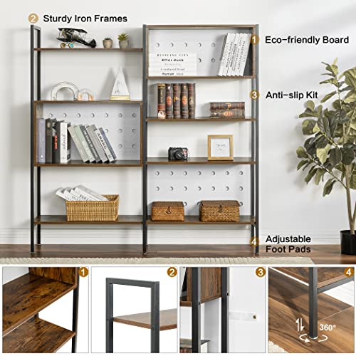 Tektalk Bookshelf Bookcase Standing Book Shelf Display Bookshelves Storage Organizer For Bedroom Living Room Home Office, Rustic Brown #TOP4