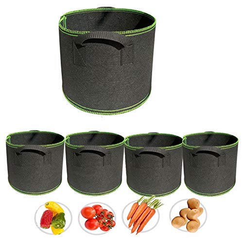 Alfabridal 15 gallon black grow bags 5-pack nursery pot…