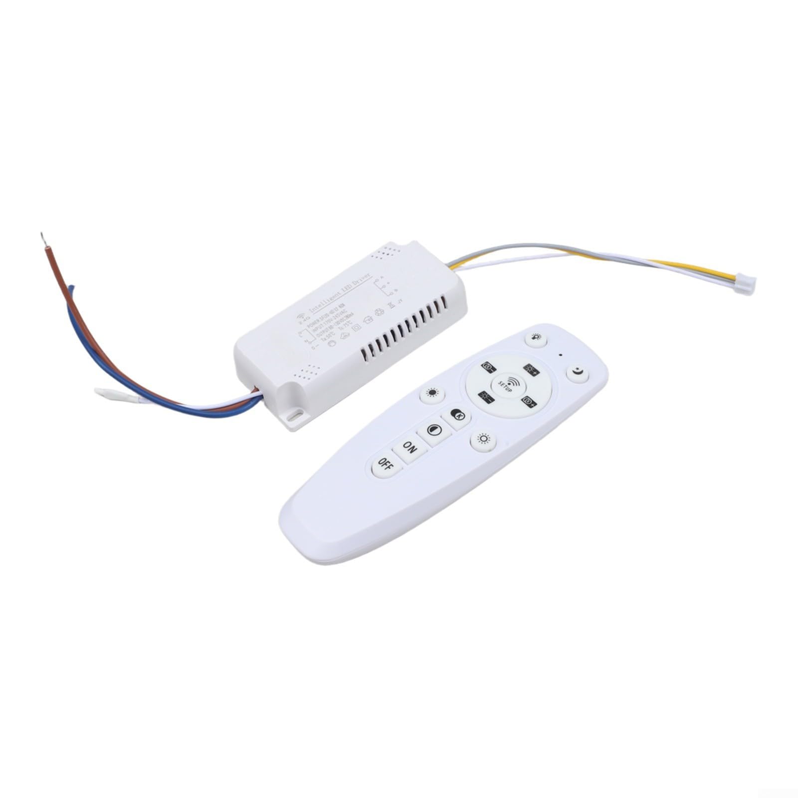 EXTRWORY Intelligent Led Driver With 2.4g Remote For Dual Channel Tape Lighting Dimming Power Supply Transformer White Housing Supports 24w Up To 80w Per Channel((24-40) X2 80W)