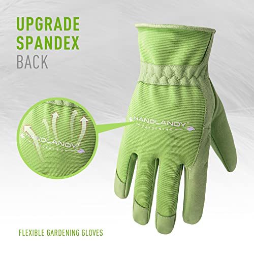 HANDLANDY-Leather-Work-Gloves-for-Women-Comfort-Fit-Yard-Garden-Gloves-Medium