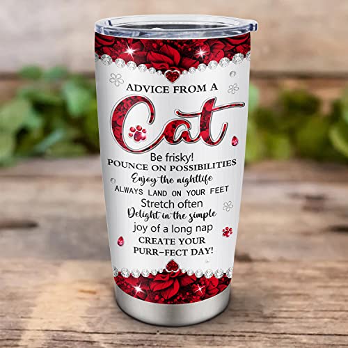Cat Gifts For Cat Lovers Tumblers 20Oz, Cat Lover Gifts For Women Coffee Mug, Cat Mom Gifts For Women Cup, Funny/Crazy/Cool Cat Themed Lady Gifts For Girls, Christmas/Birthday Gift Ideas For Cat Lover #TOP4