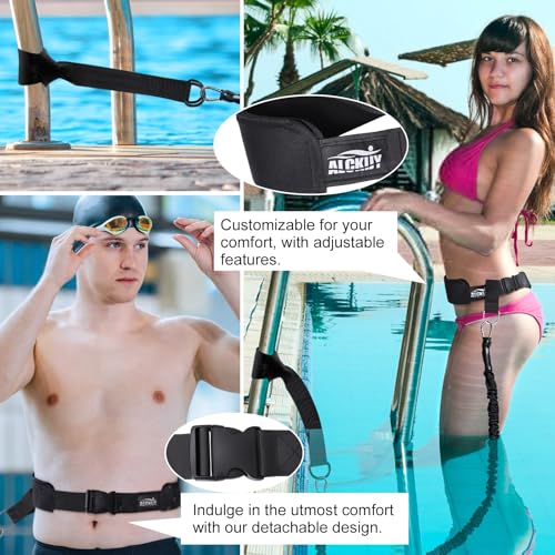 Schwimmgurt für Pool | 2,5-7,5M Einstellbare Schwimmwiderstand Gürtel | Schwimmgurt Pool Erwachsene Kinder | Schwimmtrainer Gürtel | Schwimmhilfe für Jedes Schwimmbad Ohne Schwimmleine, stationär