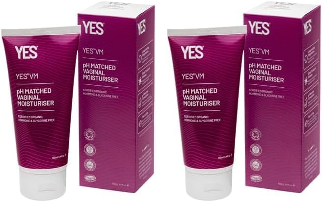YES® VM Water Based Vaginal Moisturiser | Long Lasting & Fast Acting for Vaginal Dryness & Irritation | pH Matched | Menopause Support | Certified Organic & Natural (100ml) (Pack of 2)