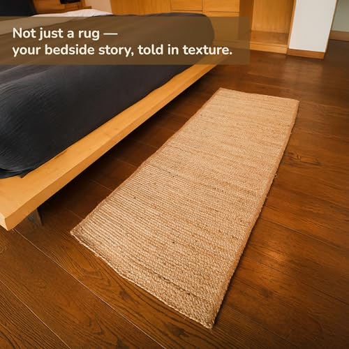 Tapete corredor trenzado de yute natural 2x5 miniatura 6