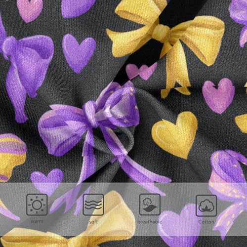 Wusikd Yellow Purple Ribbons Girls' Underwear Cotton Bows Hearts Girls Briefs Soft Toddler Underwear 2T3
