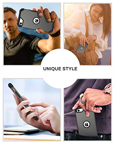 Bentoben XDD-K919-06-FBA For Iphone Se 2022 Case And Phone Case Iphone Se 2020, Heavy Duty 3 In 1 Full Body Rugged Shockproof Hybrid Hard Pc Soft Rubber Bumper Drop Protective Girl Women Boy Men Iphone Cover,Gunmetal thumb #6