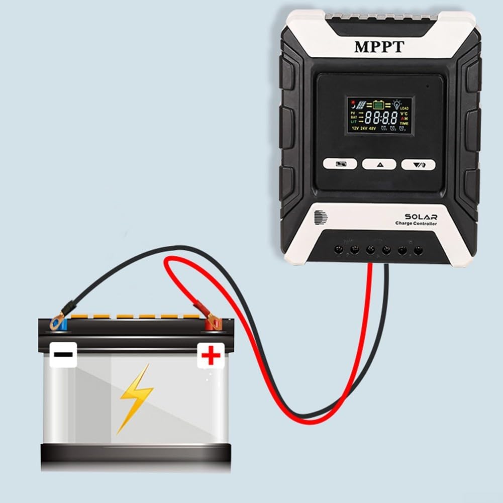 Controlador para solar MPPT de 80 A, control LED de 12 V/24 V/48 V, controlador solar de identificación automática, cargador regulador de panel fotovoltaico