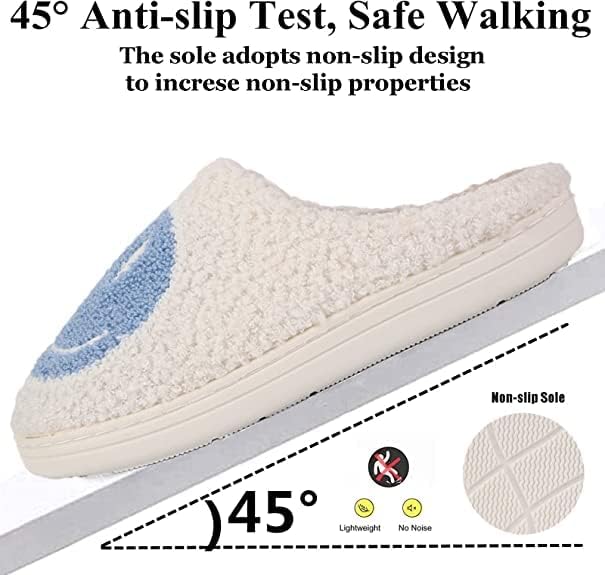 Miniatura 2 de Pantuflas de cara sonriente para niños y niñas, cómodas, cálidas, de felpa para invierno, interiores y exteriores, suaves, antideslizantes,
