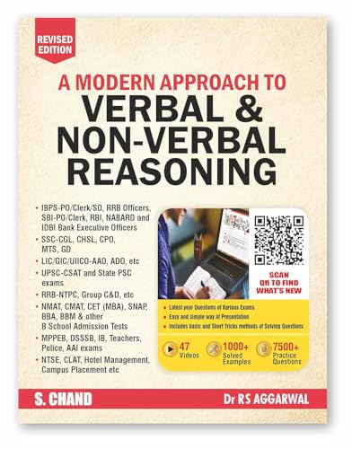 Image of A Modern Approach to Verbal & Non - Verbal Reasoning By RS Aggarwal | English Edition | New Revised Edition