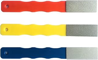 Diamond Color Coded Mini Diamond Hone Kit 3Grits #220,400,600 Flat Hand File Knife Sharpener Red/Yellow/Blue - 3pcs