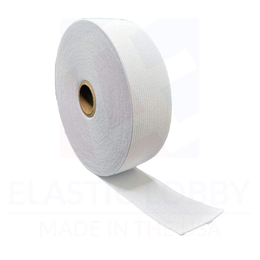 1.5" (38mm) White Knitted Elastic - US Made 50 Yards