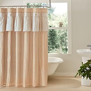 VHC Brands Camilia Ruffled Shower Curtain 72×72