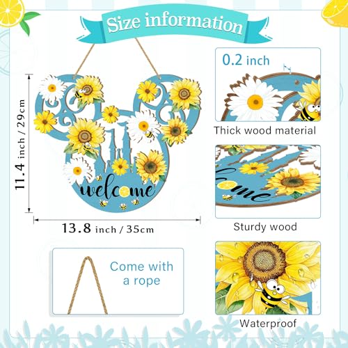 Summerwelcomedoorsignmouseshapedbeessunflowerwoodenhangingsignflowersfrontdoordecorationswallartforsummerindooroutdoorhomeyardgardendecorblue  Urban Country Home Decor Summer welcome door sign mouse shaped bees sunflower wooden hanging sign flowers front door decorations wall art for summer indoor outdoor home yard garden decor blue  urban country home decor