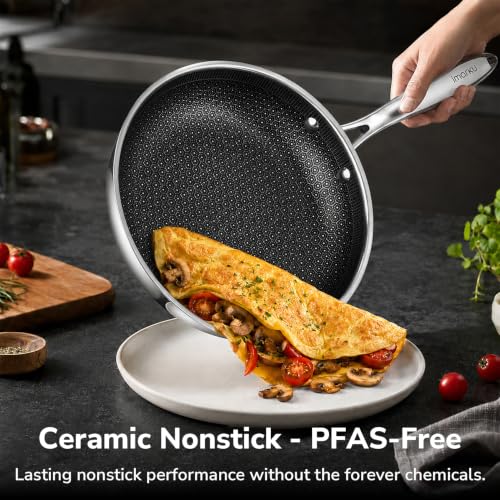 imarku 8, 10, 12 inch Hybrid Ceramic Nonstick Frying Pan Set - image 5