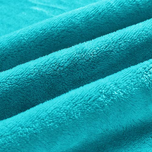 Image of BEDELITE Fleece Blanket Teal Throw Blanket for Couch & Bed, Luxury Plush Cozy Fuzzy Blanket 50 inch x 60 inch, Super Soft Warm Lightweight Throw Blanket for Travel Camping