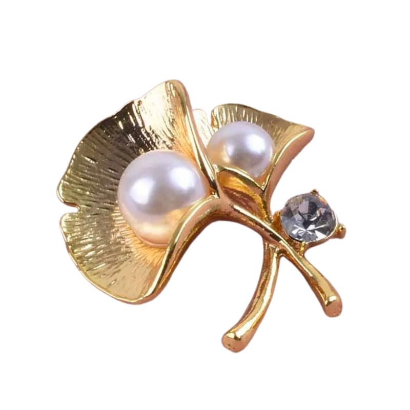 Pearl Leaf Shaped Anti Walking Sewing Free Fixed Pin Brooch For Clothing-image-35