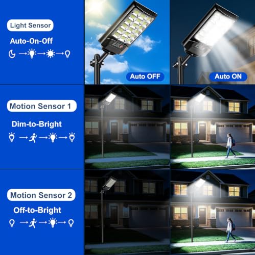 4 Pack Solar Street Lights Outdoor, Waterproof Motion Sensor Flood Light - image 2