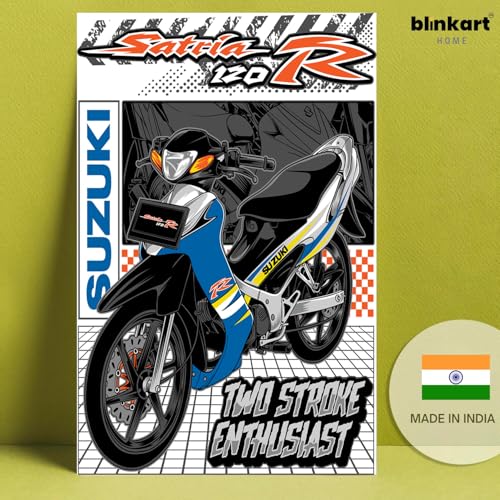Image of BLINKART Suzuki Satria 120Car Posters Sticker Gift Items for Boys Room Wall Decor || Comes with Double-Sided Tape|| Decoration Bedroom Living Room Office Studio Decor | 12x18 In (A3) - CAR-249