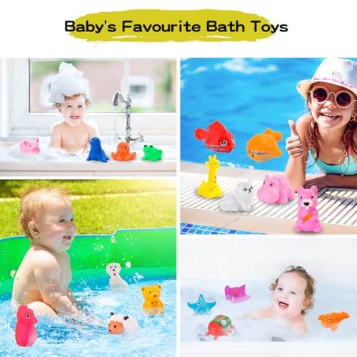 30 Stück Baby Badespielzeug Wasserspielzeug, Badewanne Pool Spielzeug Wassertiere Badewannenspielzeug Bad Spielzeug für Vorschulkinder,schwimmende Meeresfarm Dekoration und Geschenk