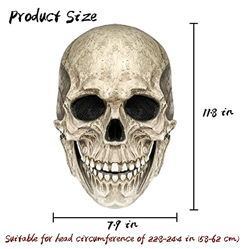 Florence Iisa FLORIISA-SKULLMASK-FL3D007-GREY Realistic Full Head Skull Mask thumb #6