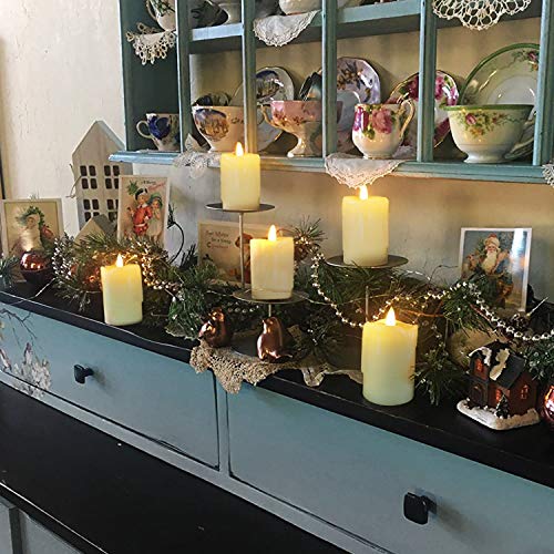 Homemory Velas votivas sin llama con control remoto temporizador, 2x3 pulgadas, corteza de abedul de cera real, paquete de 6 para decoración de bodas, fiestas y vacaciones