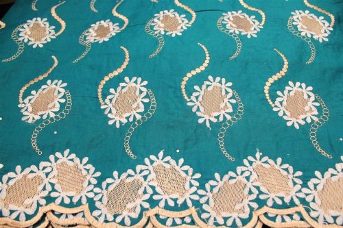 Teal,high Class Poly Cotton Embroidery Voile Lace Fabric in 10 Colors, Voile Textile