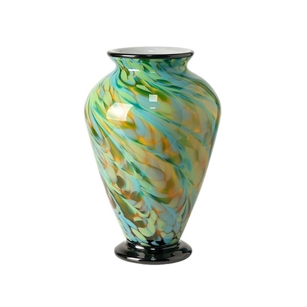 Vase en verre dégradé rétro vert 30 cm grand vase ouverture large home decor