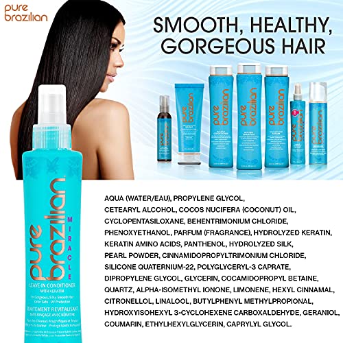 Pure Brazilian Leave-In Conditioner - Nourishing Leave-In Hair Treatment Enriched With Keratin To Fortify And Strengthen Your Hair (6.78 Ounce / 200 Milliliter) #TOP5