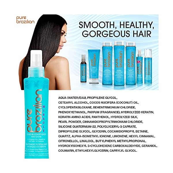 PURE BRAZILIAN Leave-in Conditioner - Nourishing Leave-in Hair Treatment Enriched With Keratin to Fortify and Strengthen Your Hair (6.78 Ounce / 200 Milliliter)