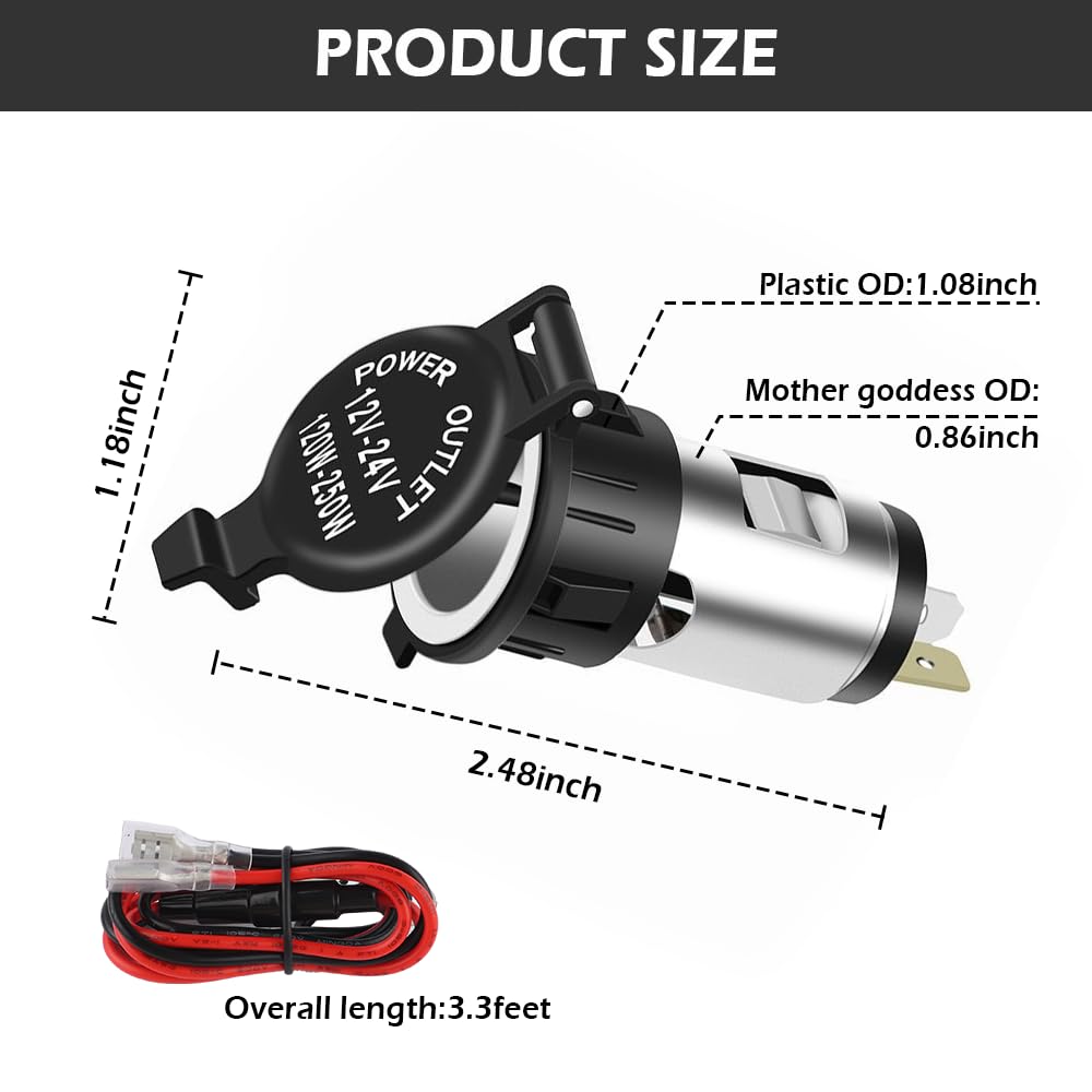 Amazon.com: 12V Cigarette Lighter Socket,Waterproof Car Power Outlet  Cigarette Lighter Adapter with Extension Cable,Universal Interior Car  Accessories Cigarette Lighter Plug for Car Truck SUV(1PCS) : Automotive