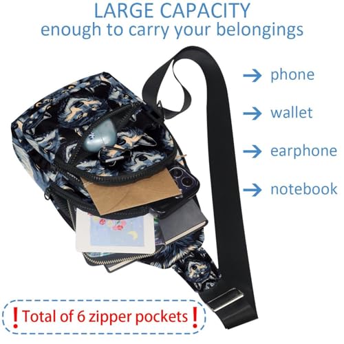 Mochila cruzada de lobo ajustable unisex multicolor talla única 5