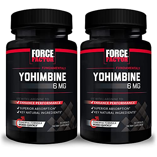 yohimbine bark extract - Force Factor Yohimbine Supplement for Men, Yohimbe Bark Extract with Superior Absorption to Enhance Performance, 6mg Yohimbine Bark Pills with Key Natural Ingredients, 60 Capsules (2-Pack)