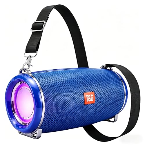T&G 40W Peak Portable Bluetooth Speaker, Loud Wireless Outdoor Speaker with Strap, Deep Bass, FM Radio, TF/USB Support, IPX5, 24H Play, Rugged Boombox for Golf, Beach, Camping, Gifts for Men