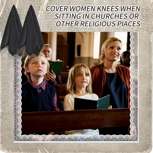 25in Lap Scarf For Women Church With Lace Lap,Lap Cloth,Veils For Women Catholic,Lace Head Coverings For Weddings(White)4