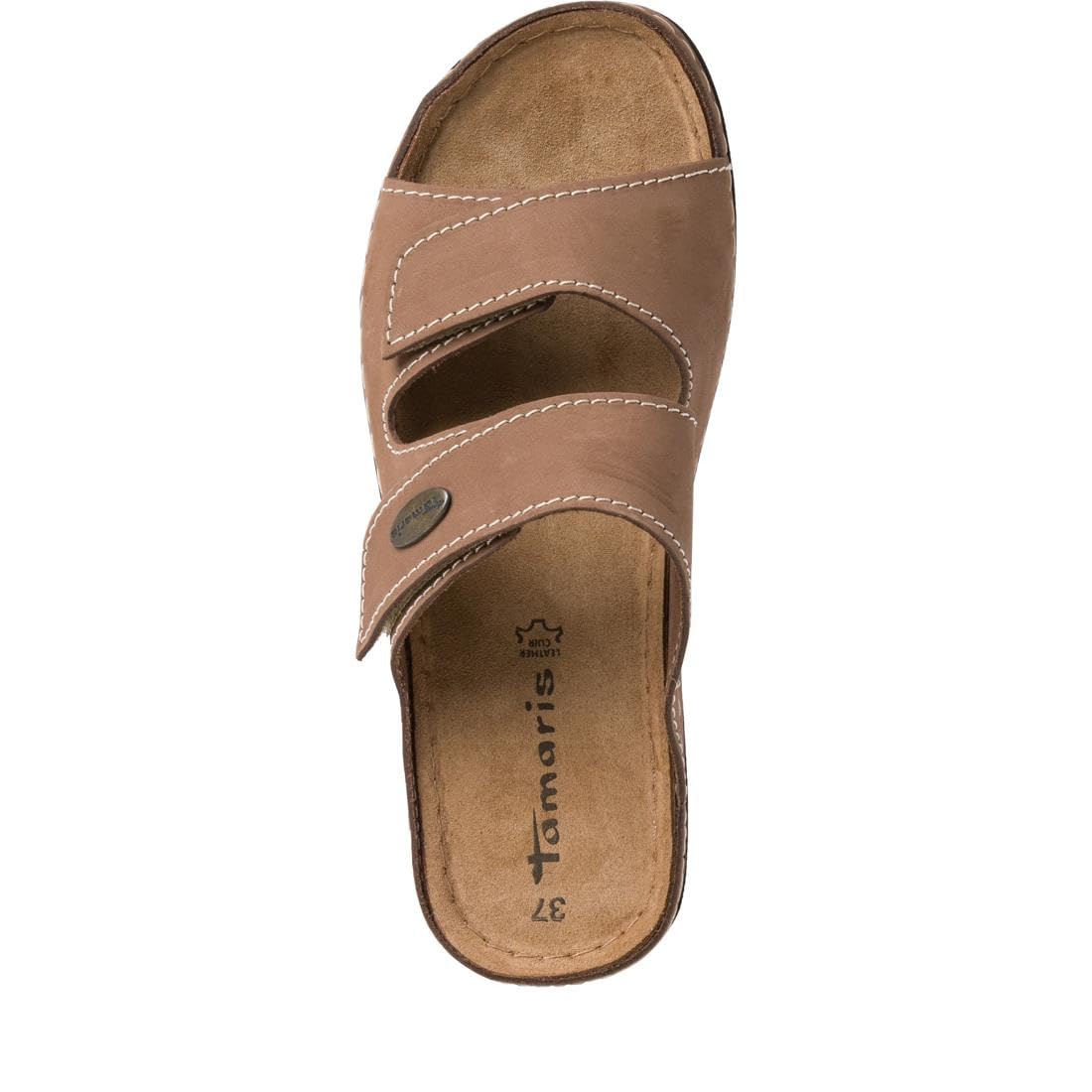 Tamaris chausson femme en cuir à talon compensé