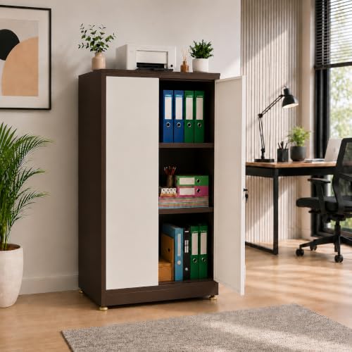 Shubham Furnitures Minor Plain 2 Door Steel Almirah for Home & Office | Lockable Powder Coated Metal Storage Cupboard for Clothes Files Documents & Pe