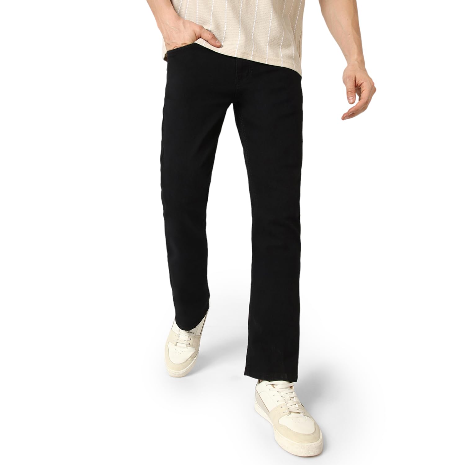 Sponsored Ad - Men's Stretch Fit Mid Rise Washed Bootcut Jeans Stretchable