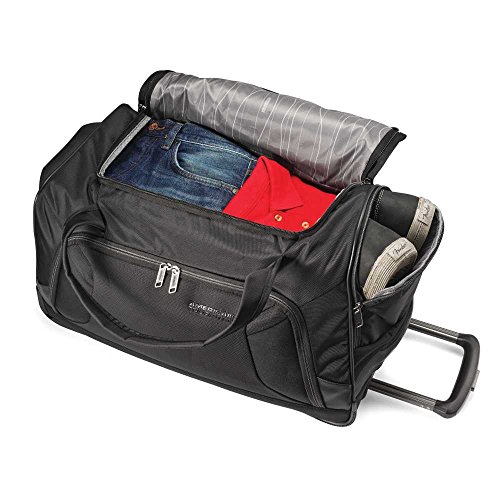 American Tourister Zoom Softside Luggage with Spinner Wheels, Black, 20-Inch Duffel