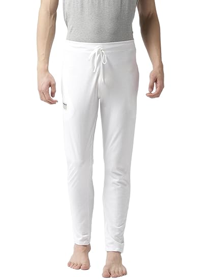 Men's Cotton Blend Slim Fit All Season Wear Track Pants (Solid, White, 40)
