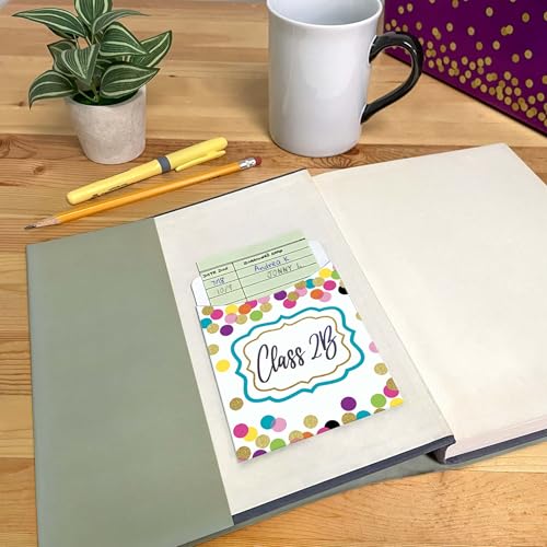 Image of Teacher Created Resources Confetti Library Pockets - Multi-Pack (TCR2736)