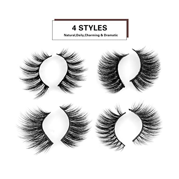 Leipple Falsche Wimpern 20 Paare - 3D Künstliche Wimpern Set Wiederverwendbare natürliche Wimpern (4 Stile) – Bild 4
