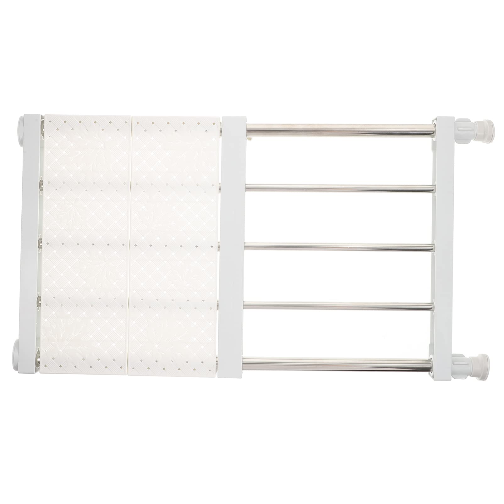VOSAREA 1Set Retractable Closet Shelf Divider Expandable Clothing Organizer for Wardrobe Space Saving Rack Shelf Portable Design Long Wide Stainless